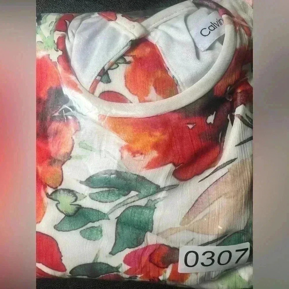 Calvin Klein floral print trapeze shift orange - Picture 13 of 13